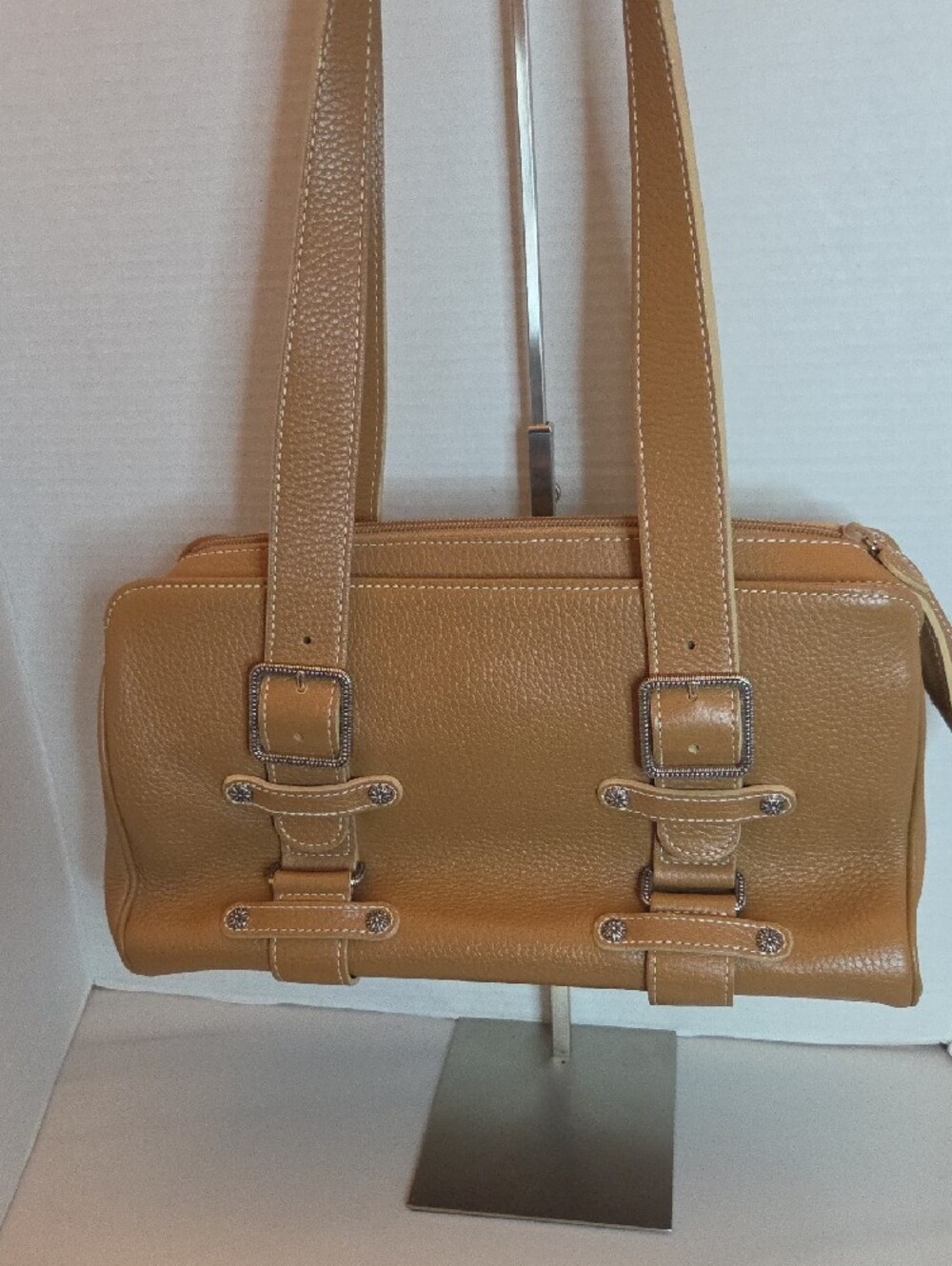 Brighton Tan Pebbled Leather Shoulder Bag with Heart Charm - Picture 6 of 14